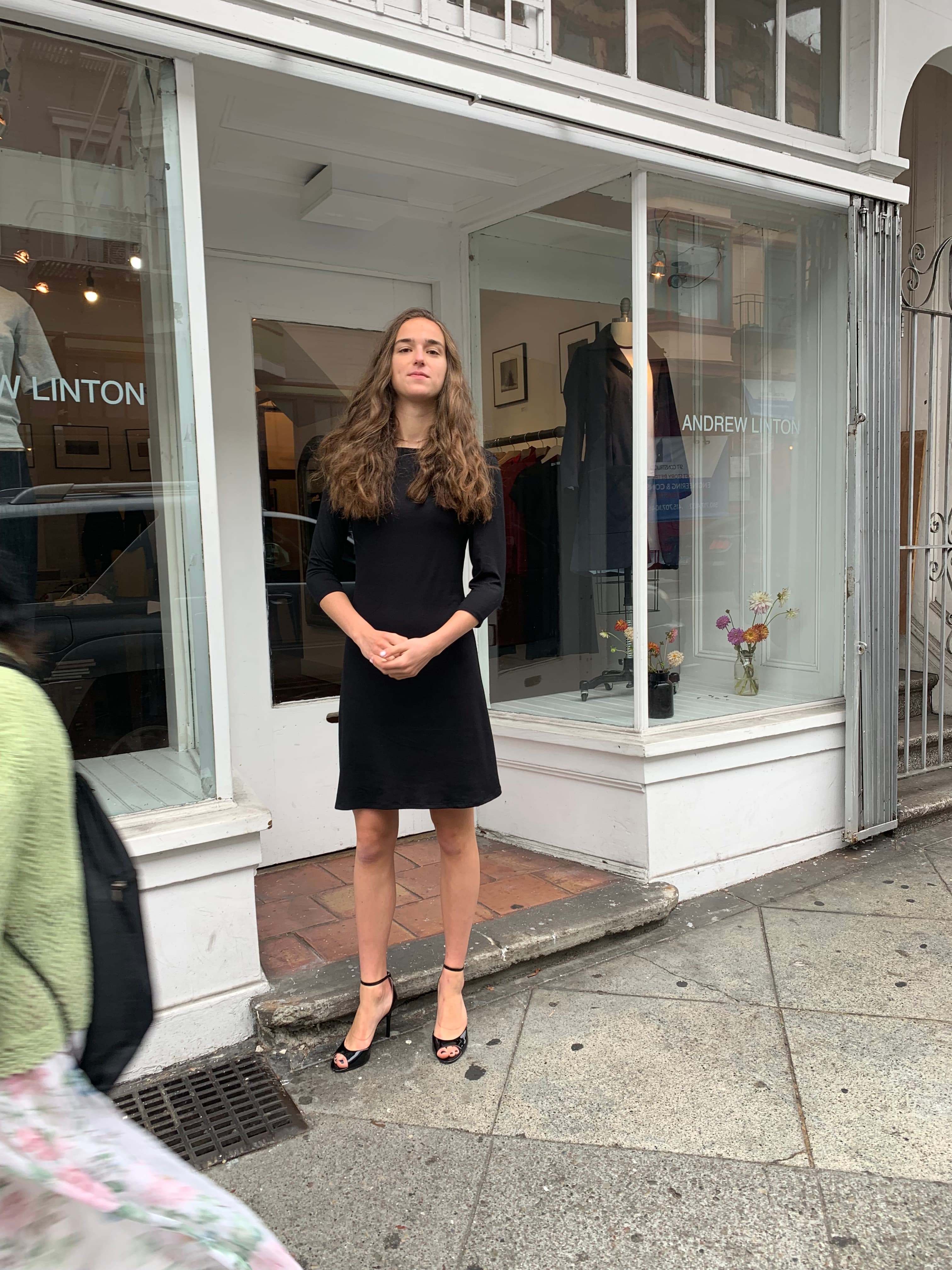 A-Line Dress with 3/4 Sleeves